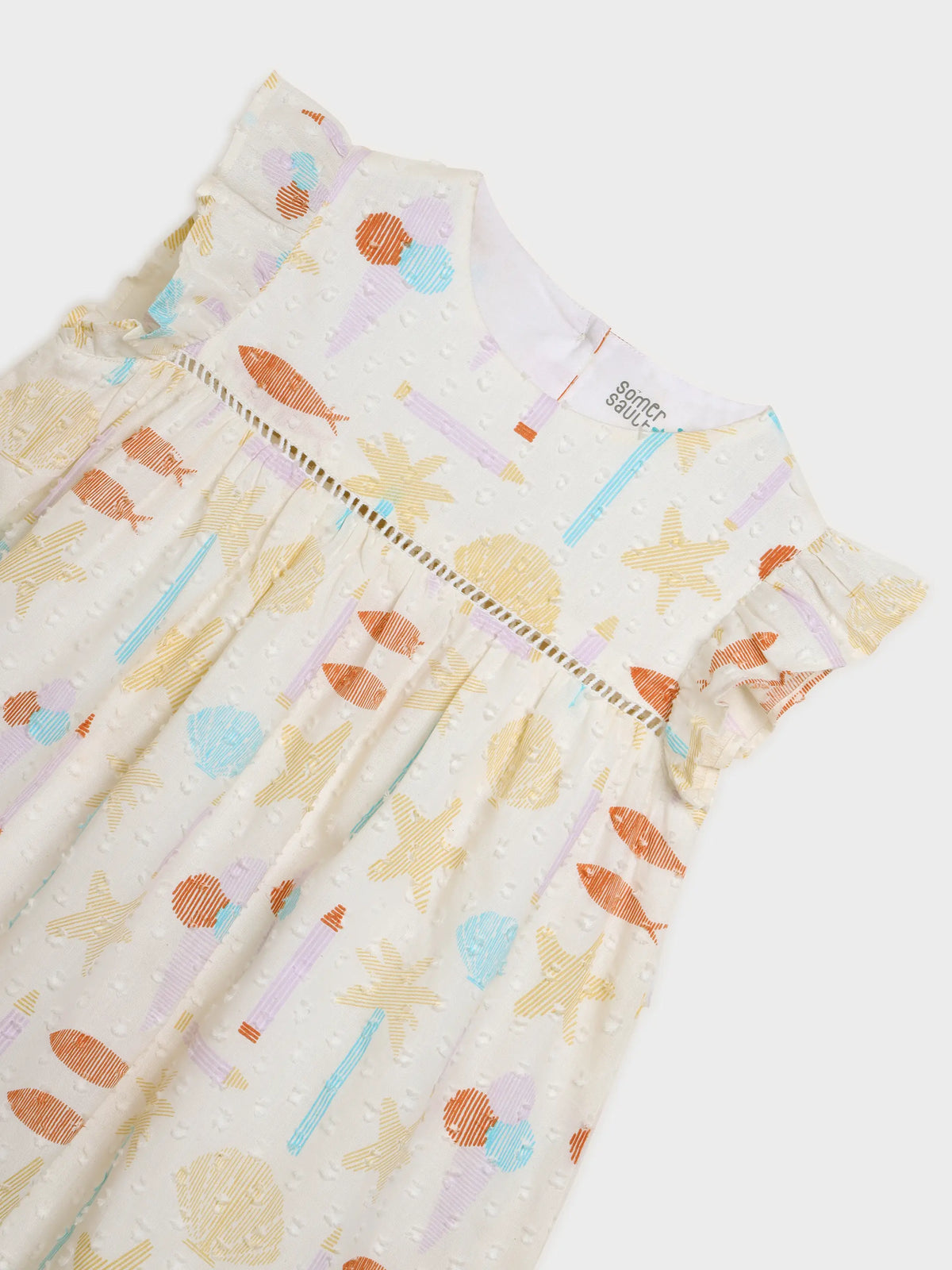 Playful Pastels Dress with Ruffle Sleeves