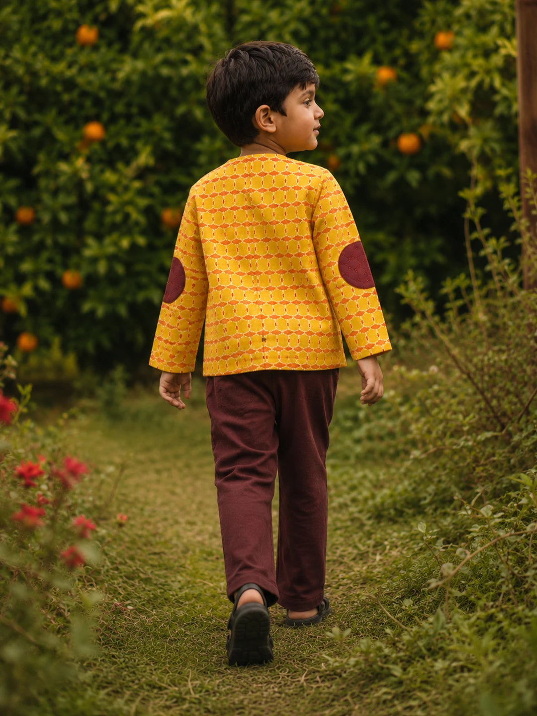 Elbow Patch Kurta Pajama Set