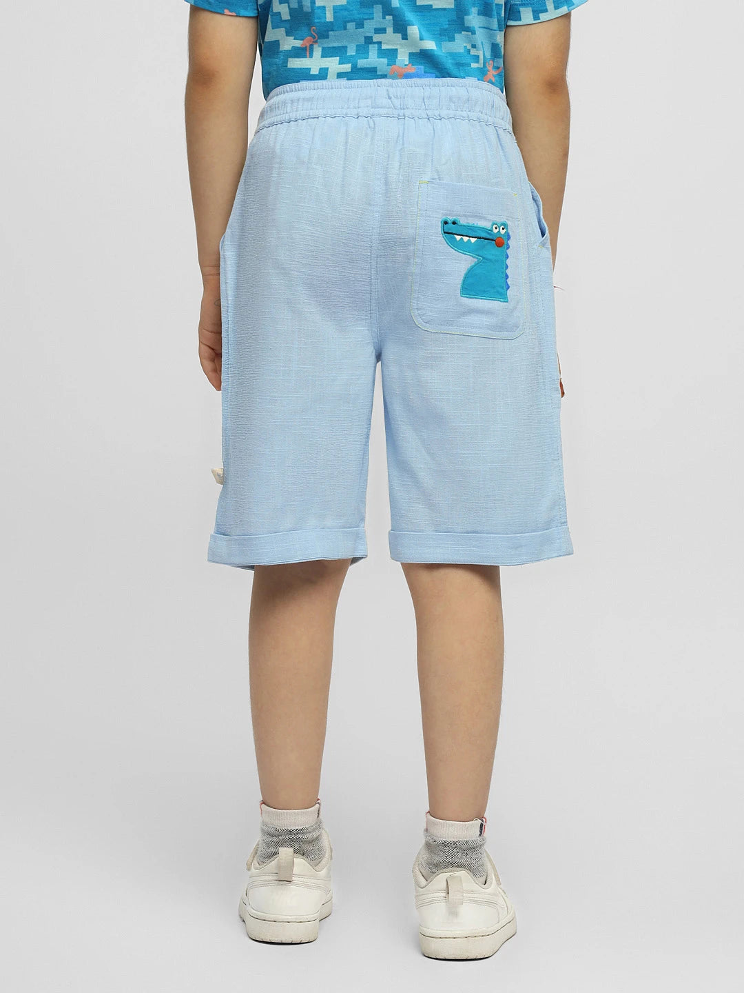 Blue Lagoon Cotton Bermuda Shorts