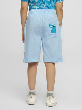Blue Lagoon Cotton Bermuda Shorts