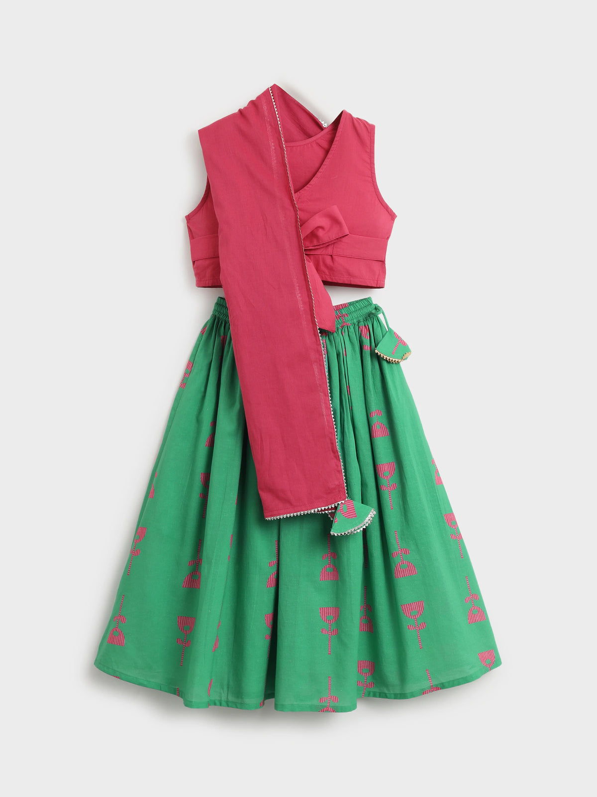 Printed Skirt Top with Dupatta Dress