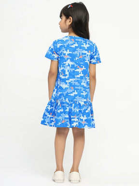 Happy Camouflage Cotton Drop-Waist Dress