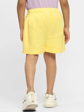 Lemon Knot Cotton Shorts