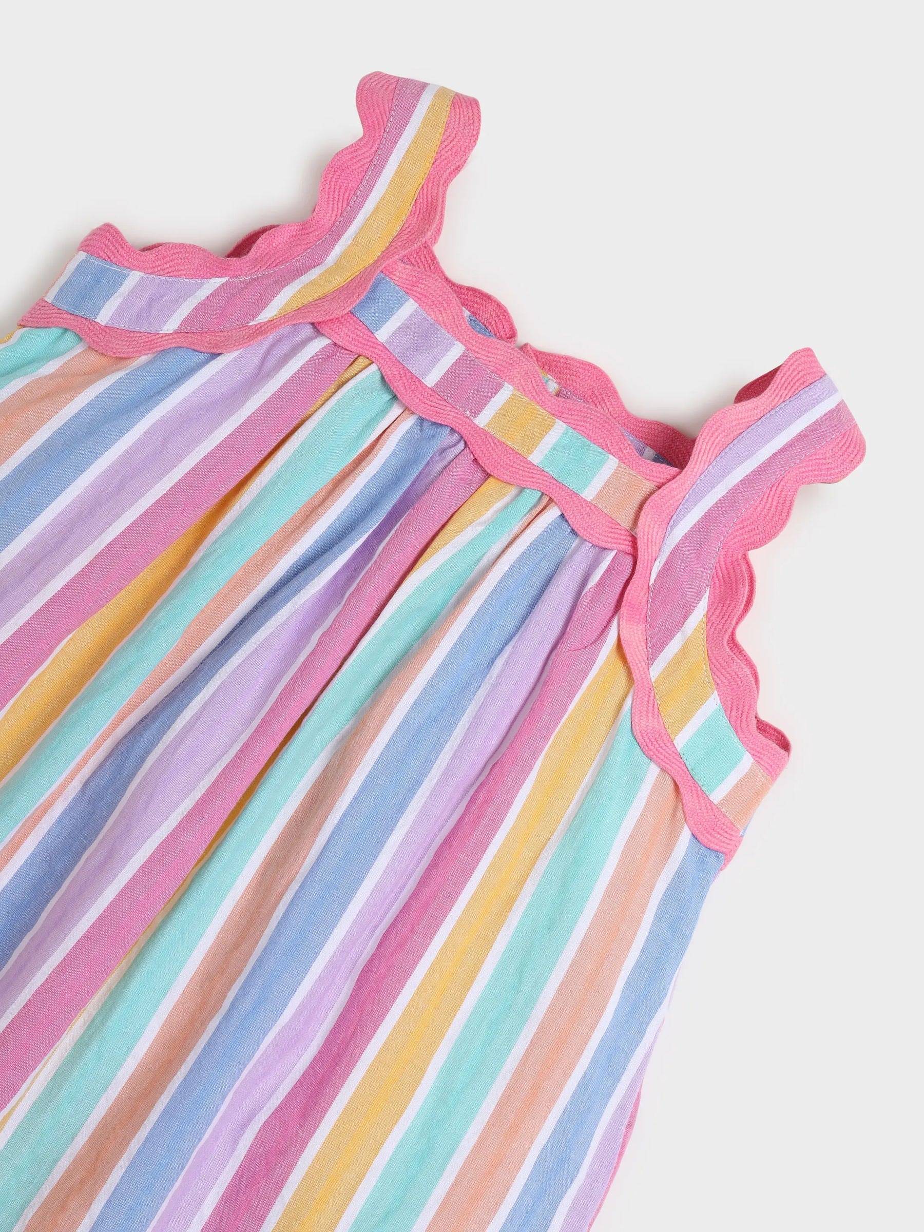Girls Rainbow Strips Dress