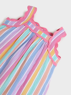 Girls Rainbow Strips Dress