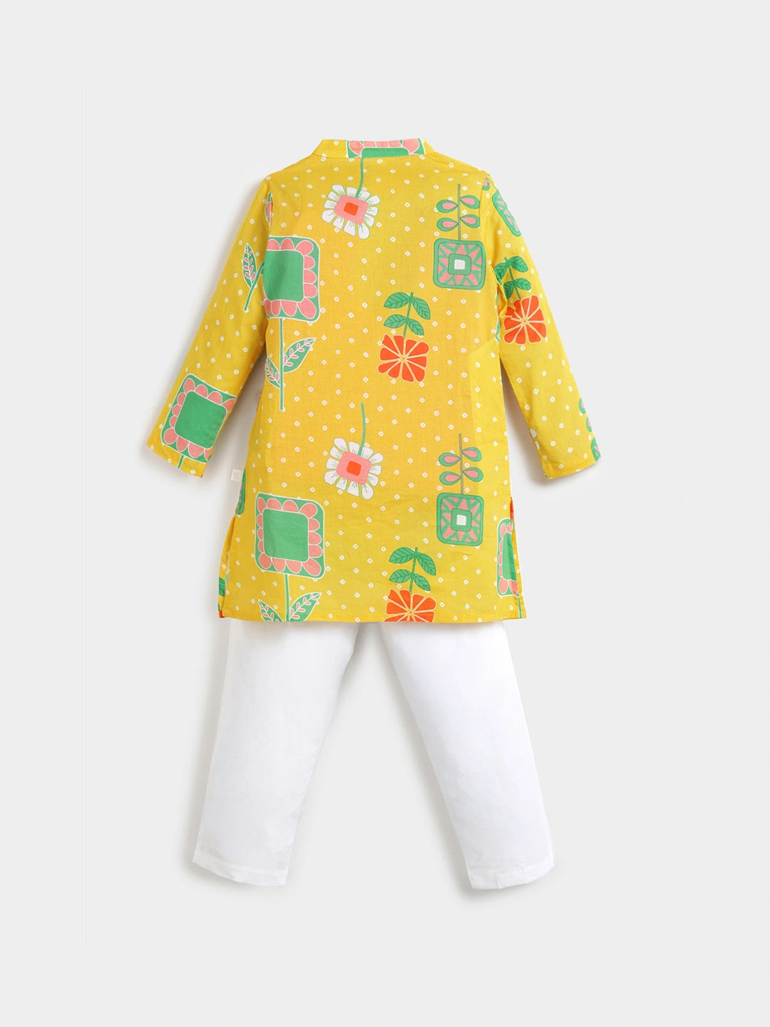 Yellow Printed Kurta Pajama Set