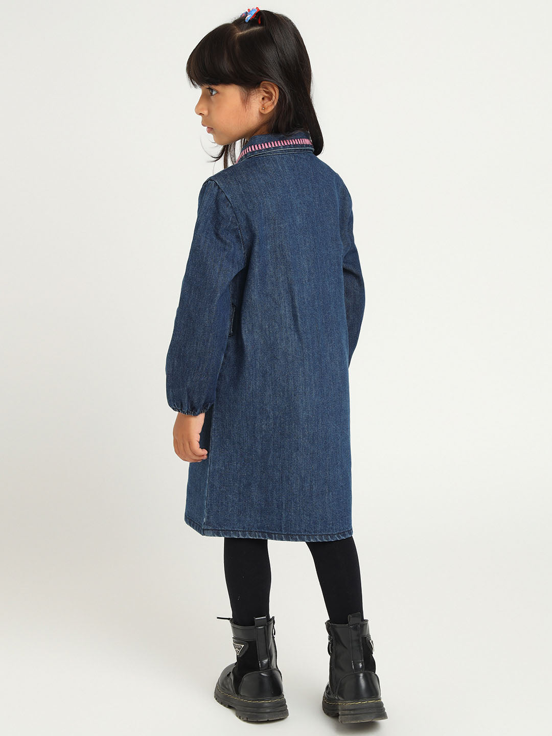 Embroidered Denim Dress