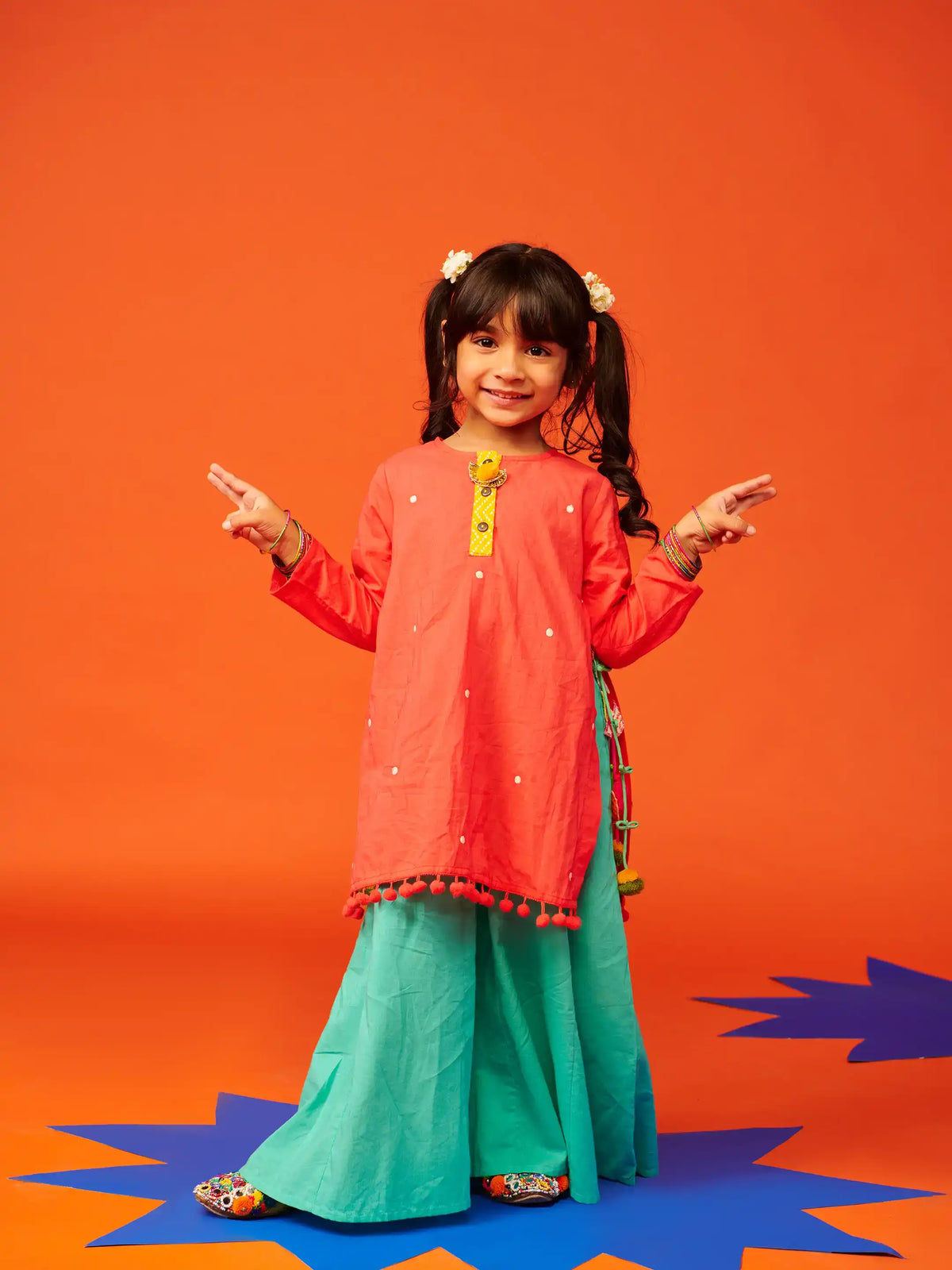 Pink Pom Pom Kurta Dress Somersault