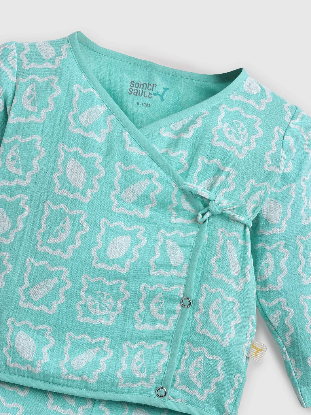 Icy Cool Lemonade Wrap Around Cotton Jhabla Set