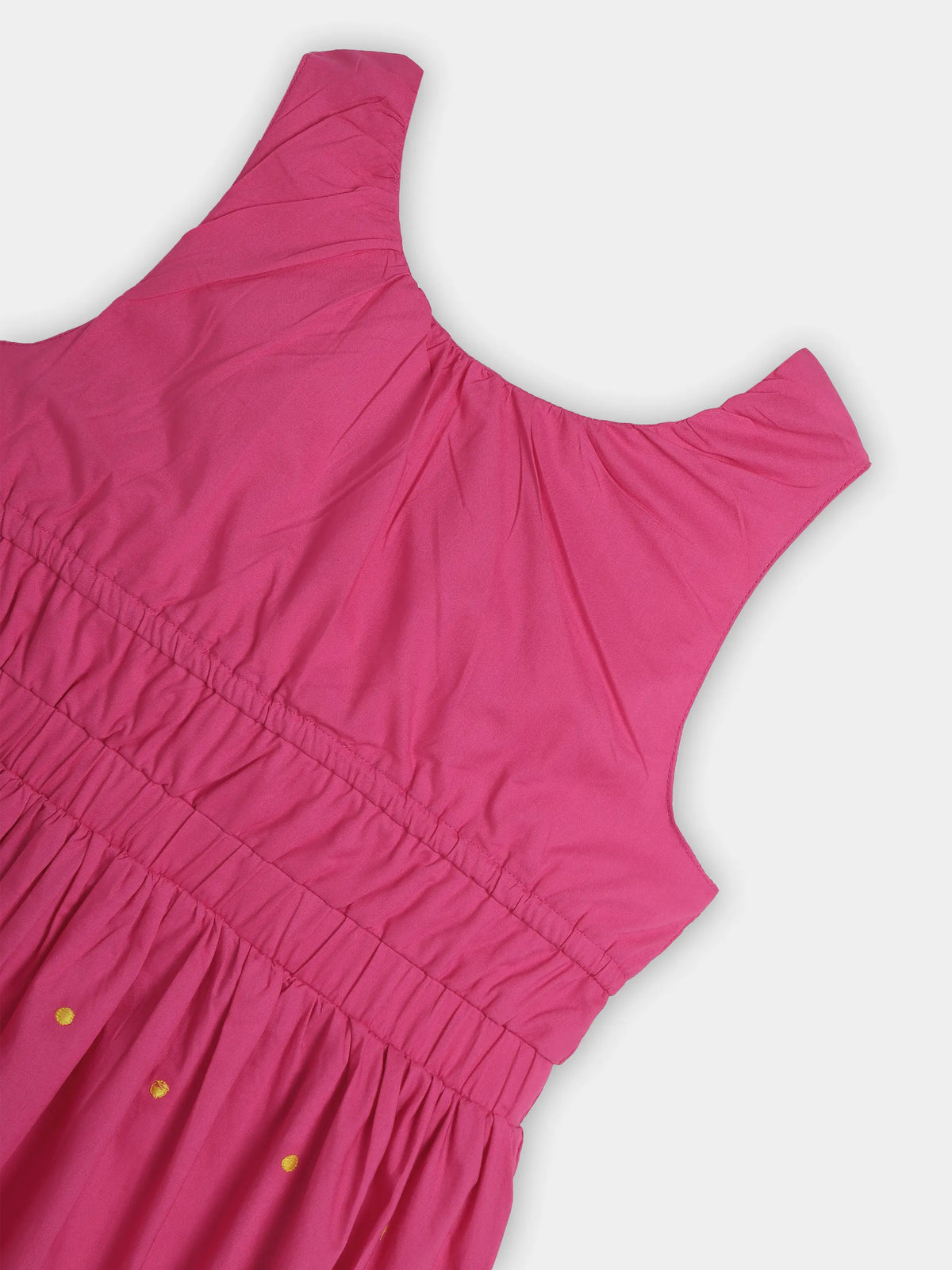 Girls’ Pink Embroidered Sleeveless Dress