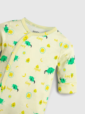Burp Sleep Repeat Footed Cotton Sleepsuit