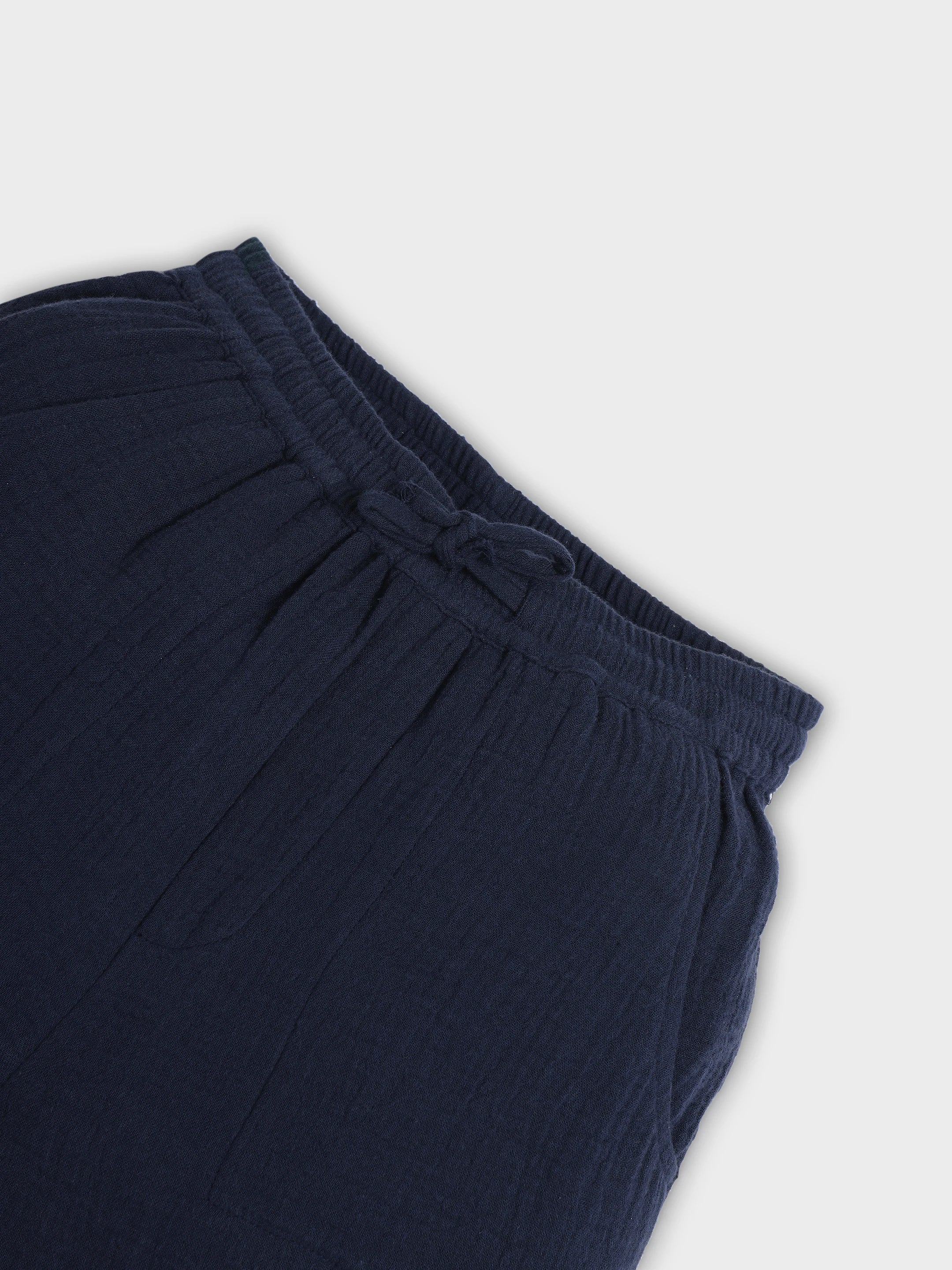 Navy Muslin Shorts