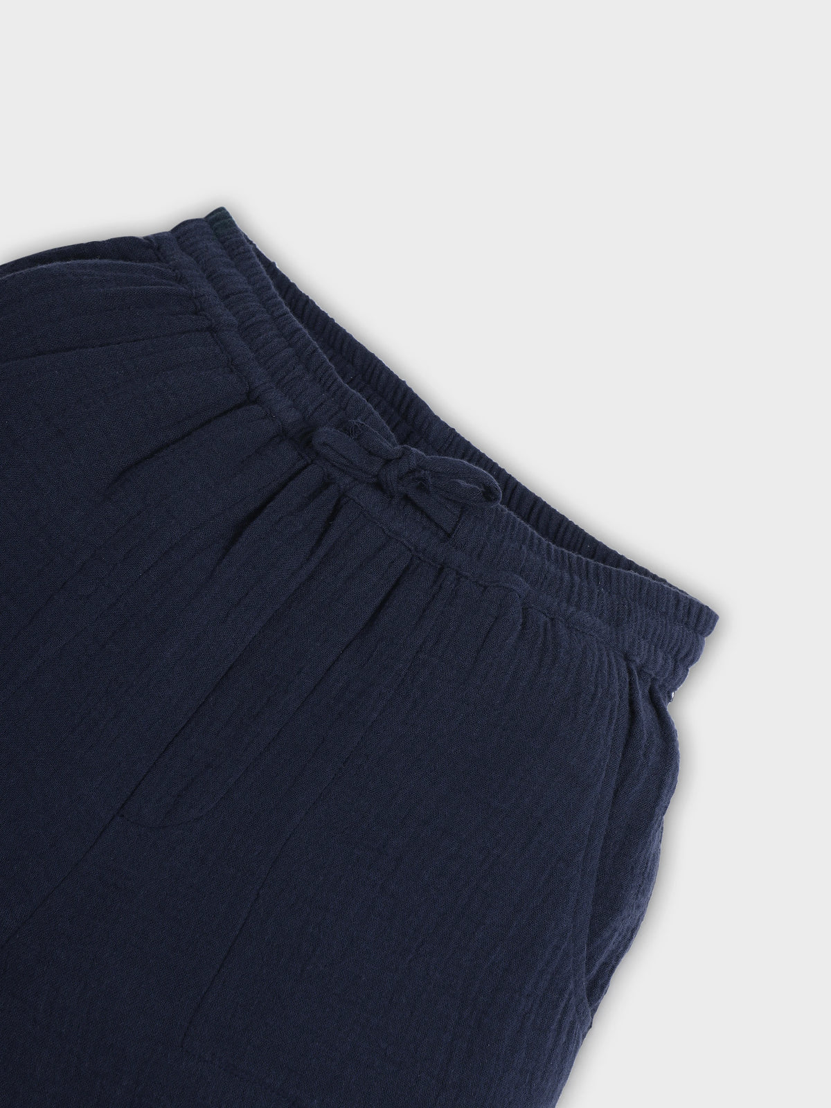 Deep Sea Striped Cotton Shorts