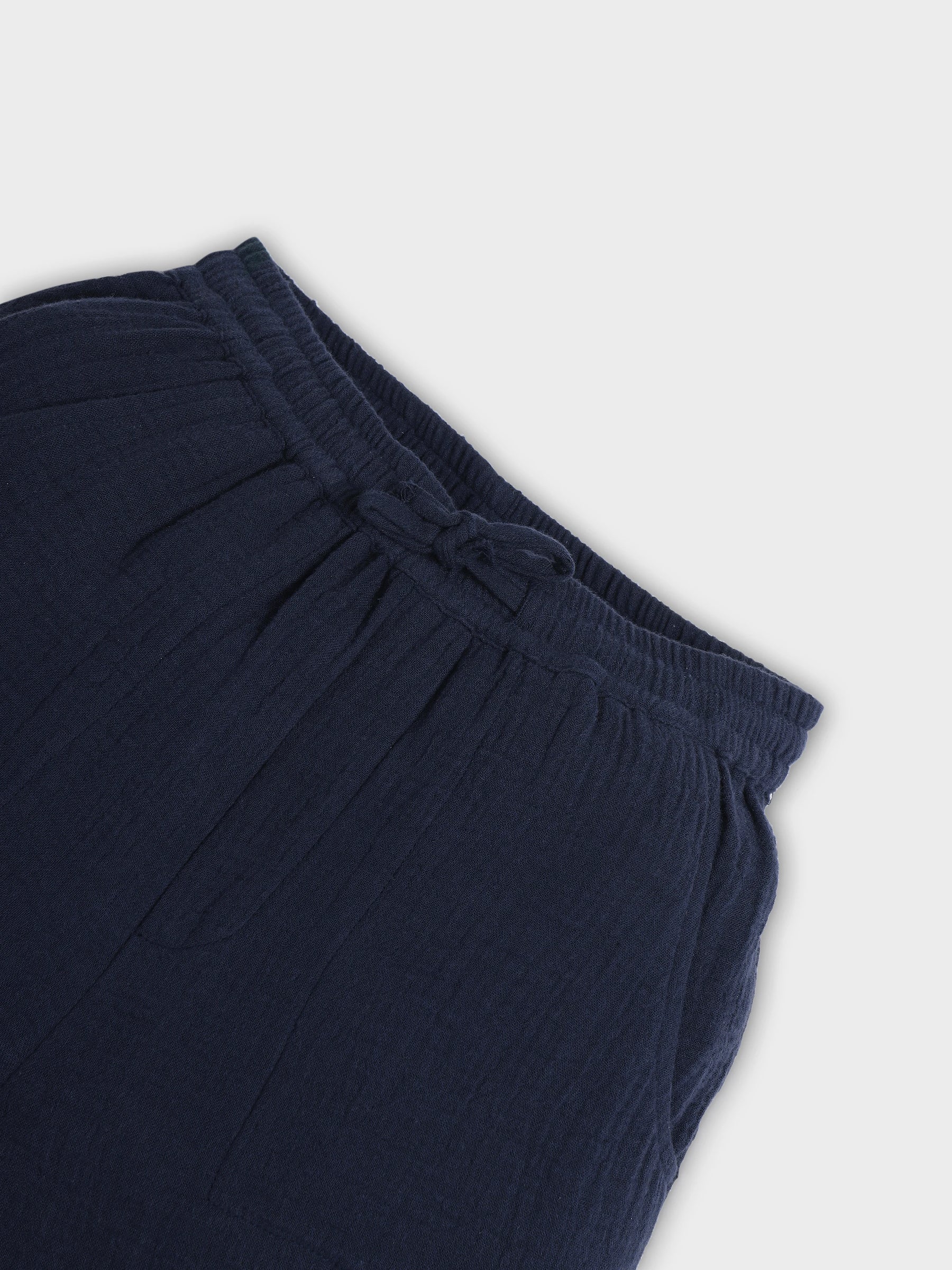 Deep Sea Striped Cotton Shorts
