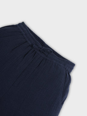 Deep Sea Striped Cotton Shorts
