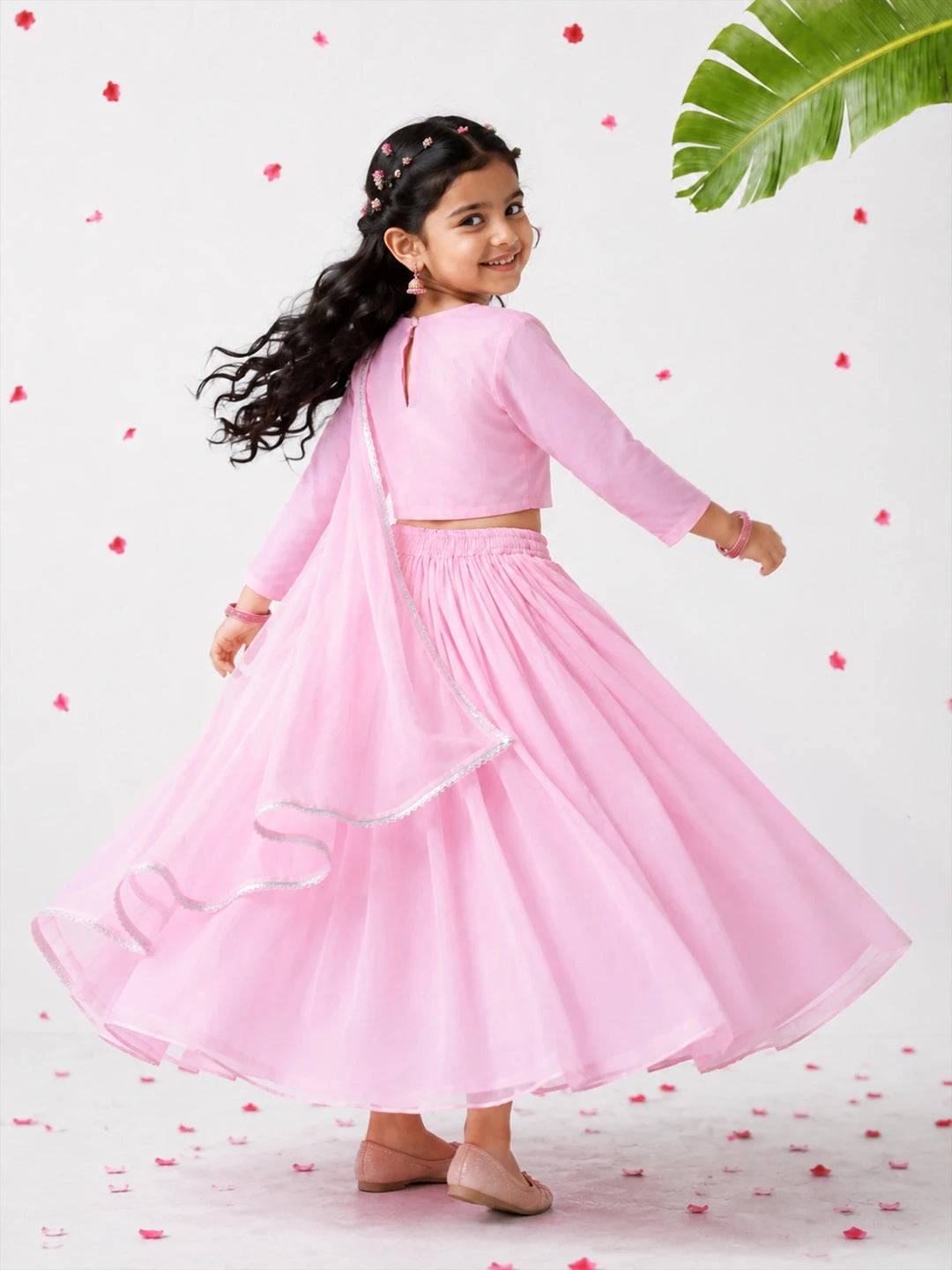 Lurex Embroidered Shantoon Lehenga Set