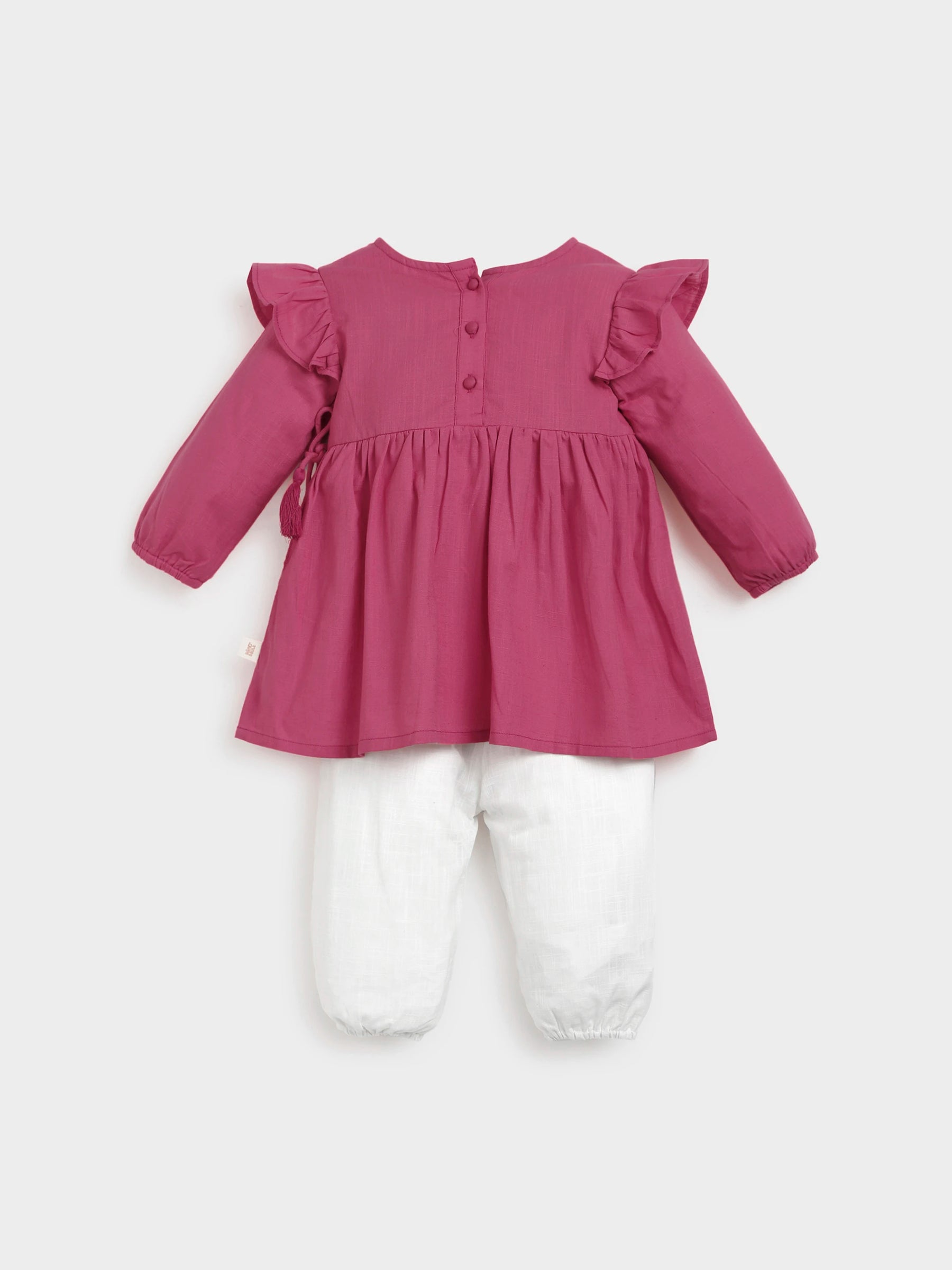 Pink Angrakha Top Pant Set