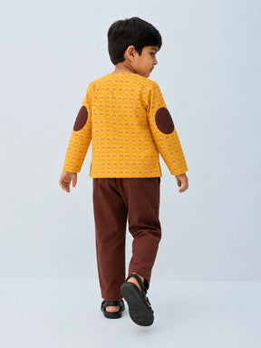 Elbow Patch Kurta Pajama Set