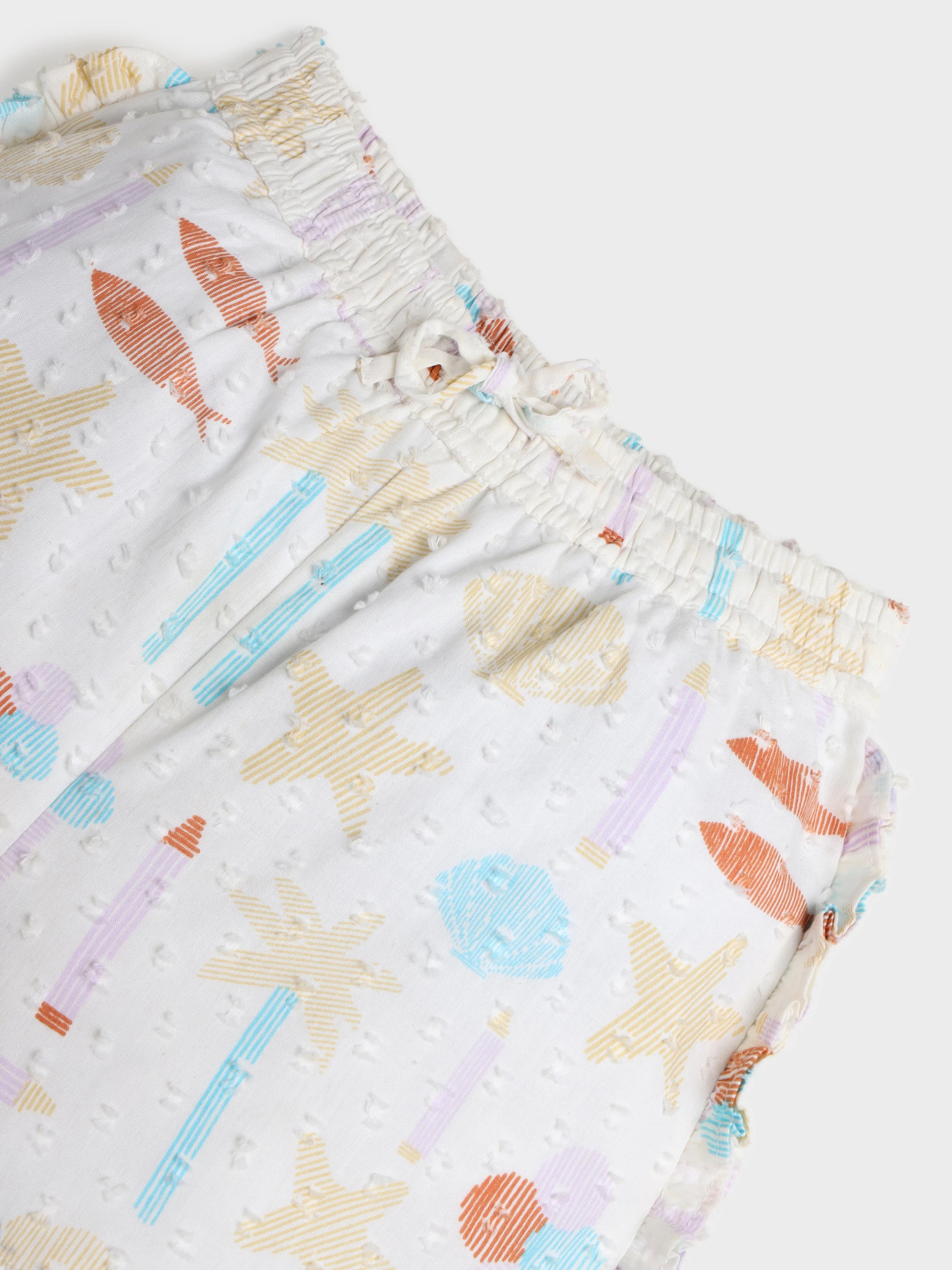 Printed Ruffle Hem Shorts