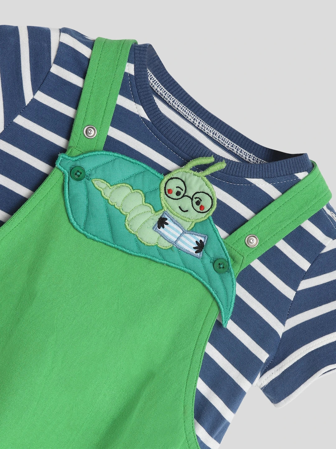 Caterpillar Dungaree & Stripe Tee