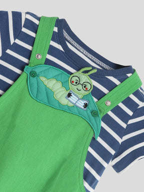 Caterpillar Dungaree & Stripe Tee