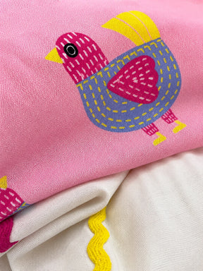 Printed Cotton Dress with Shrug