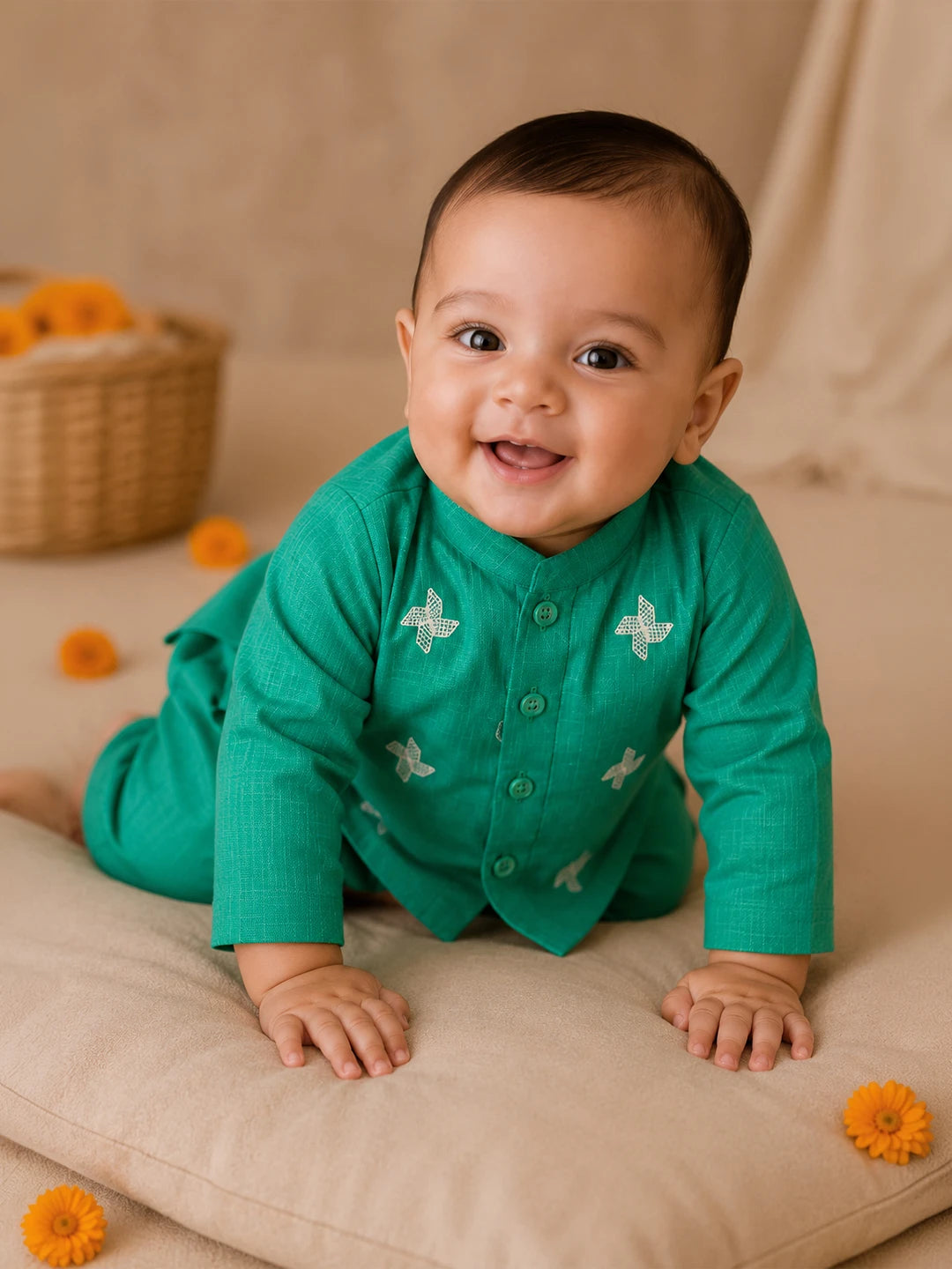 Embroidered Kurta Dhoti Set