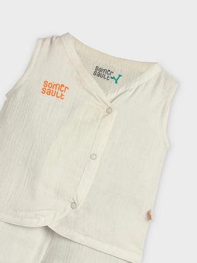 Muslin Jhabla Sleeveless Set