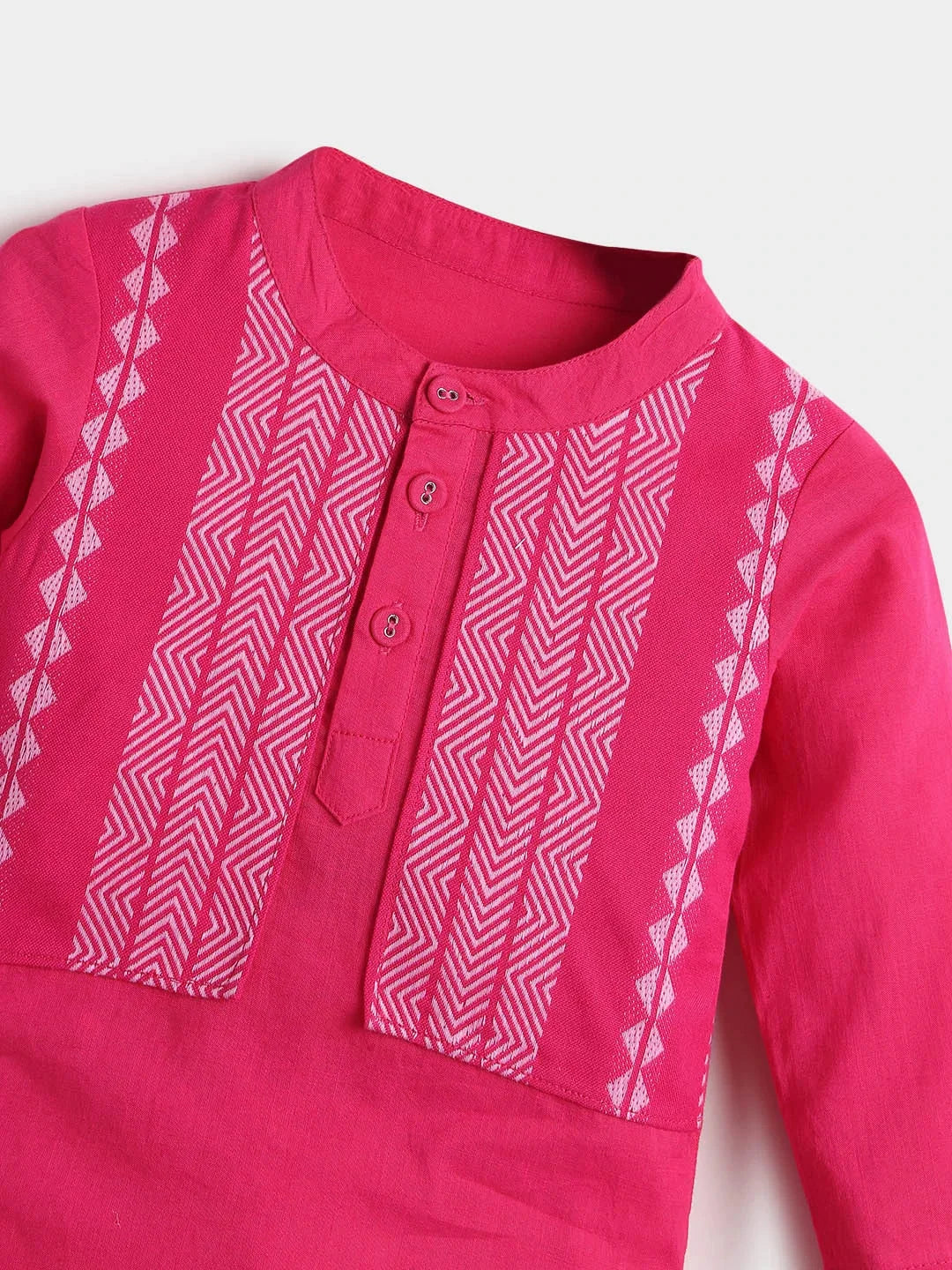 Pink Hibiscus Kurta Set- Newborn