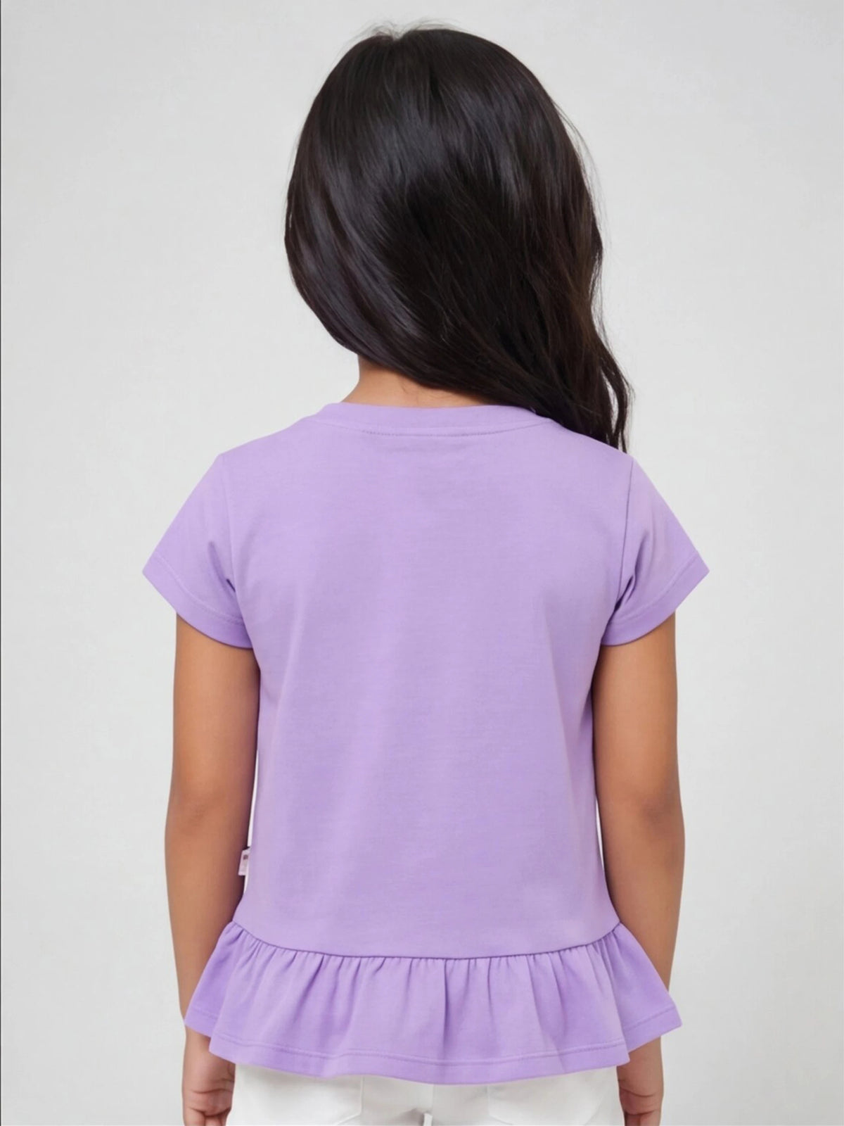 Printed Frill Hem Tee