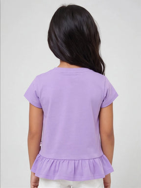Printed Frill Hem Tee