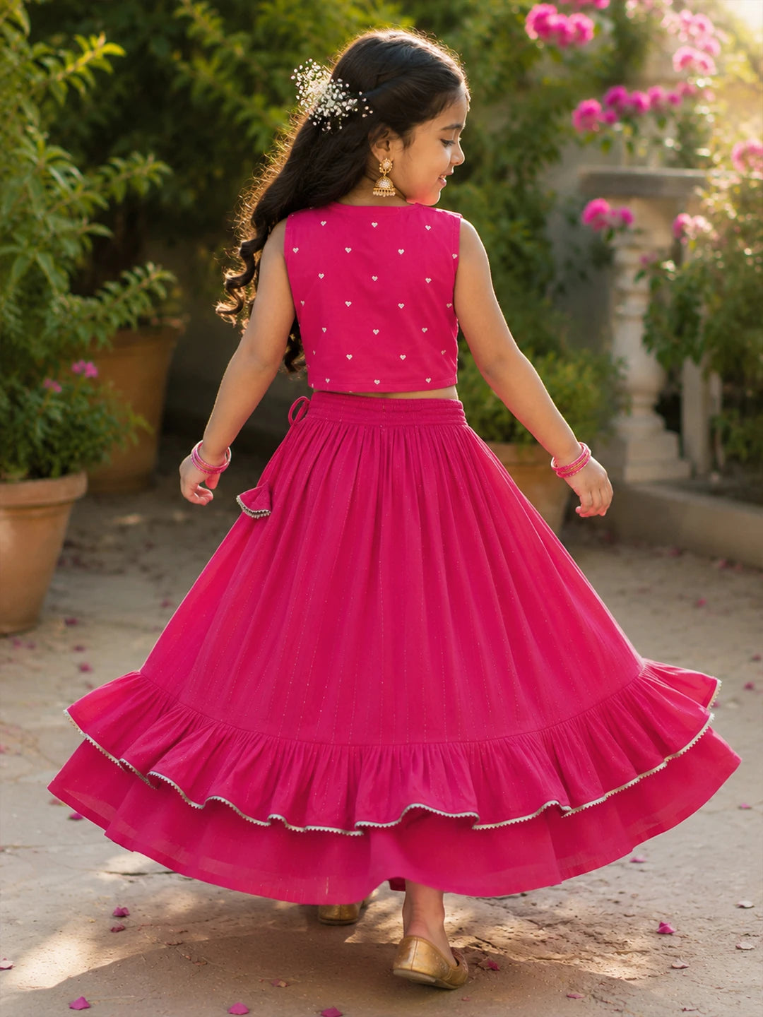 Embroidered Rayon Top Skirt Set