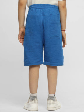 Ocean Crinkled Cotton Bermuda Shorts