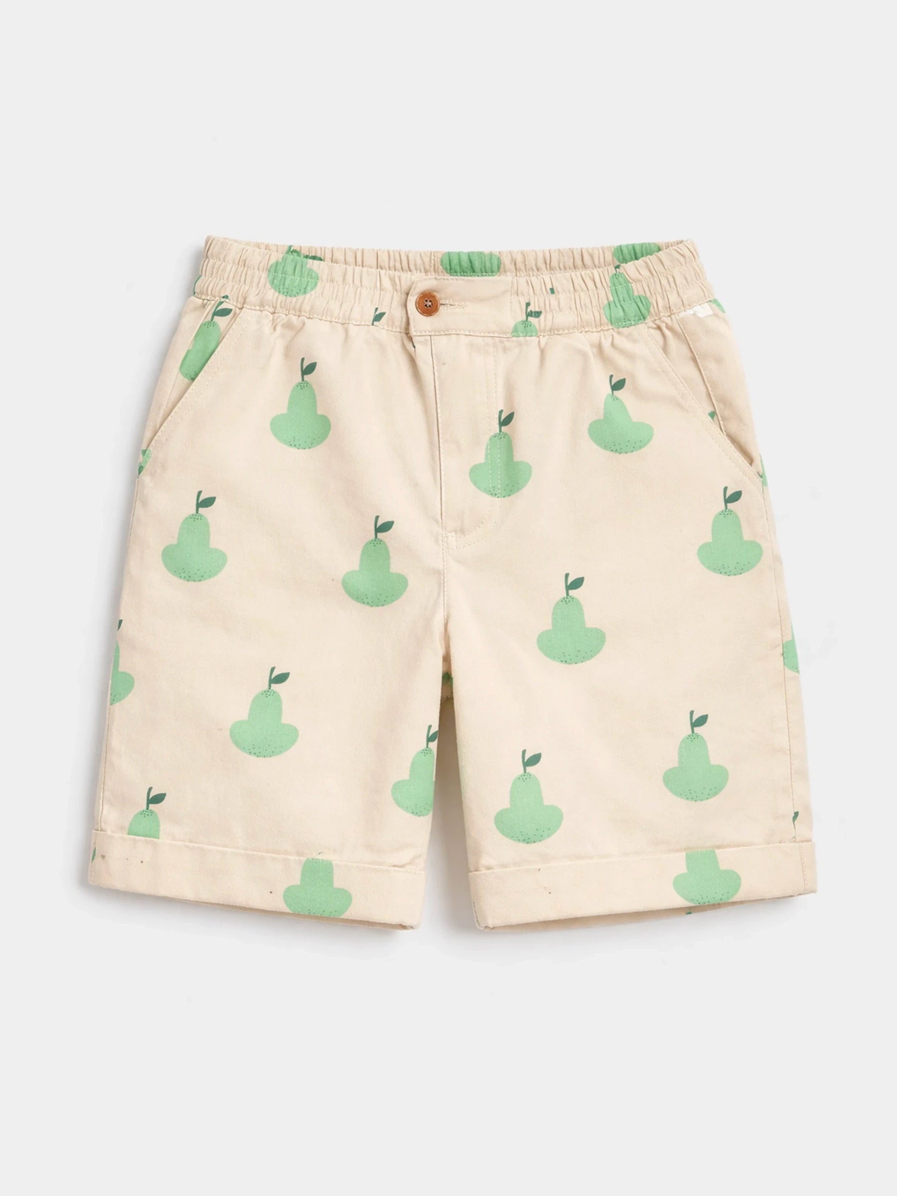Mint Frill Collar Top & Pear Print Shorts Co-ord Set