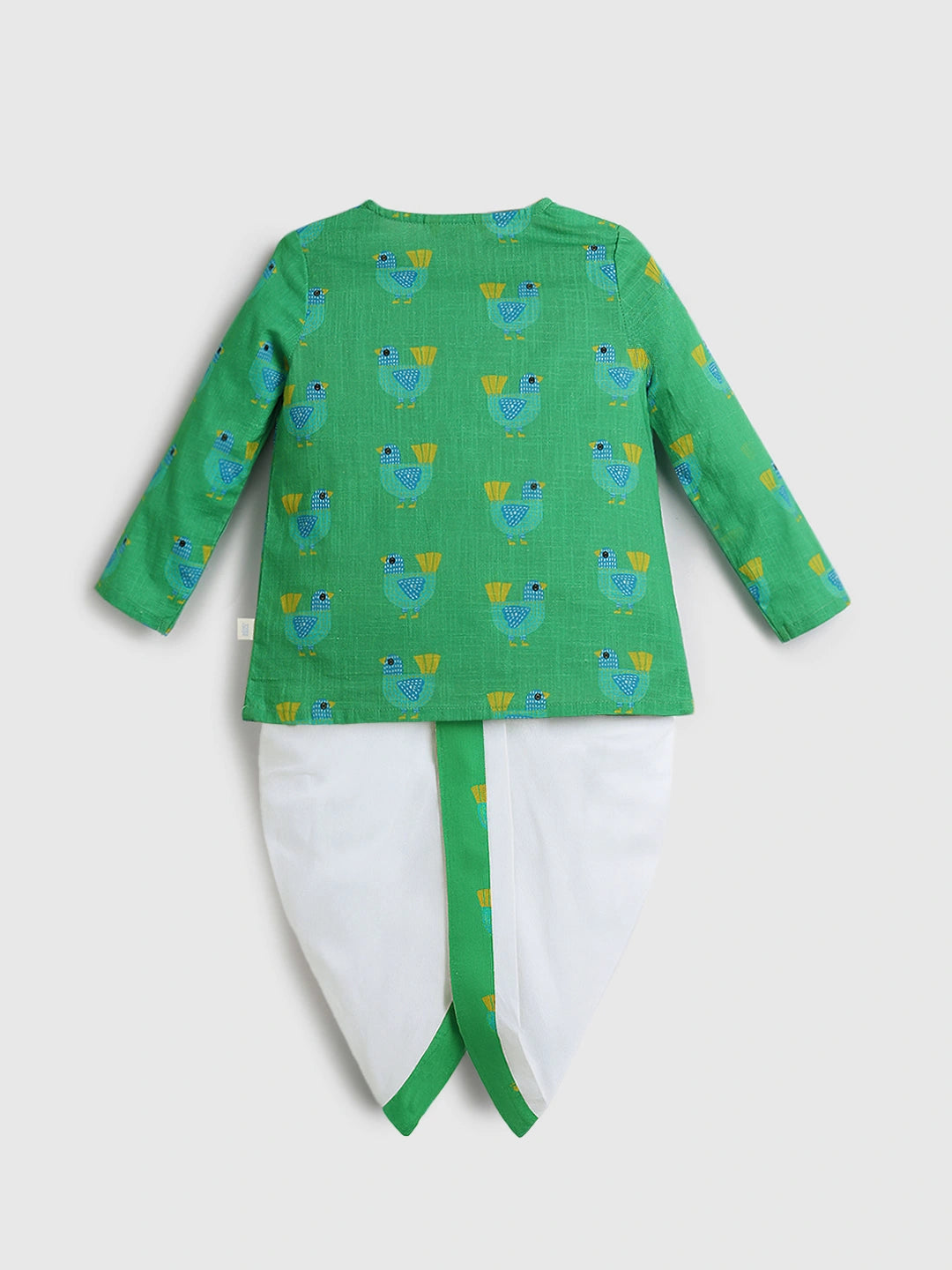 Playful Green Printed Kurta Dhoti Set