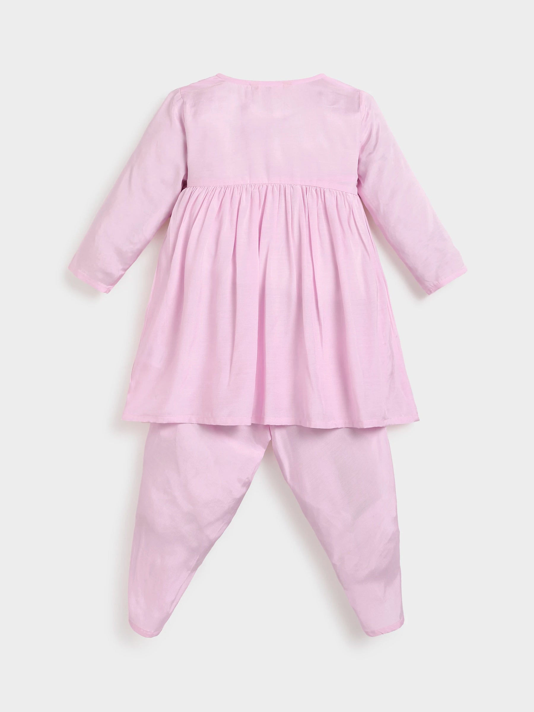 Tassel Twirl Pink Angrakha & Petal Pant Set