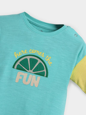 Zesty Fun Embroidered Cotton Romper