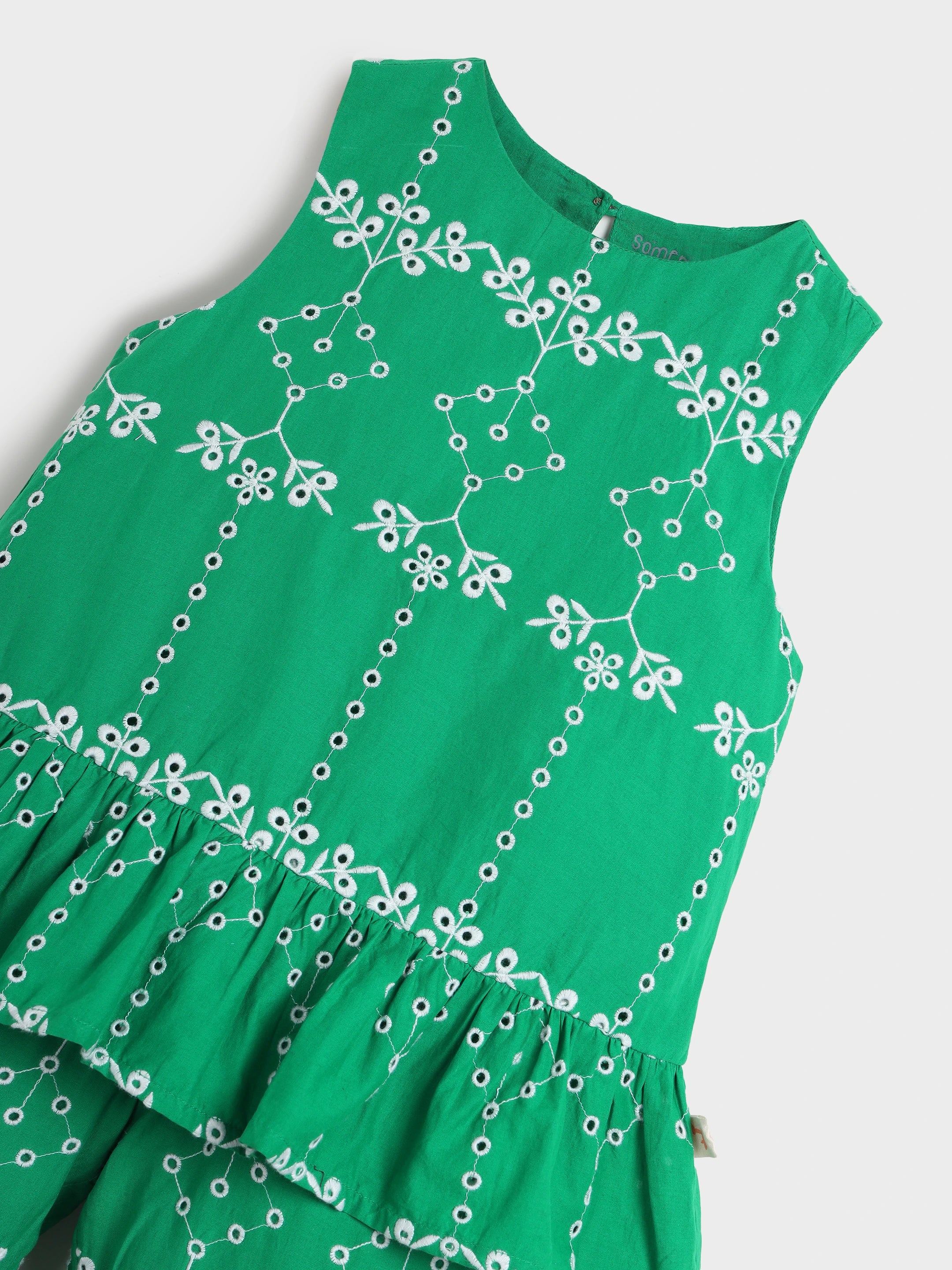 Schiffli Peplum Co-ord Set