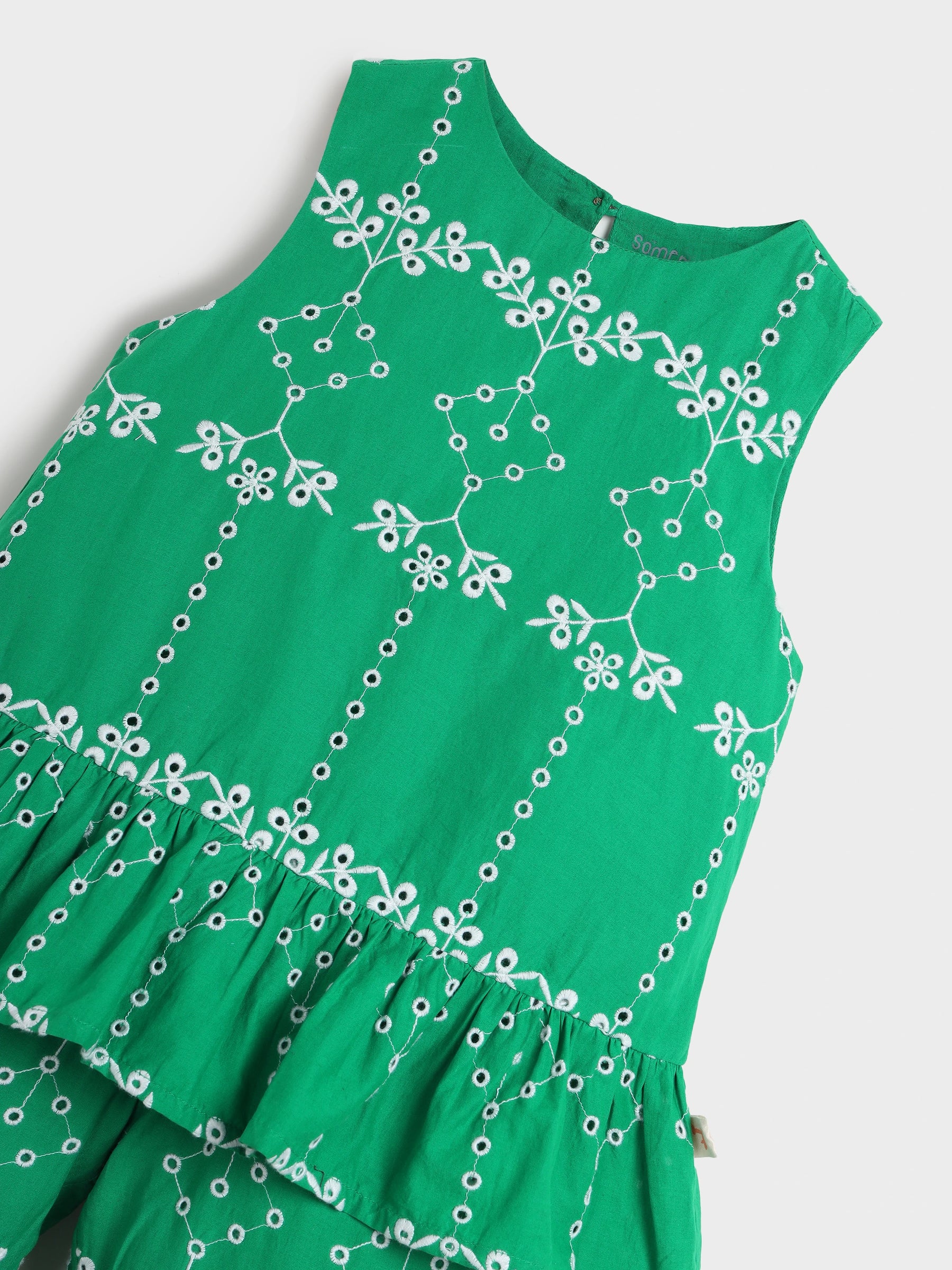 Schiffli Peplum Co-ord Set