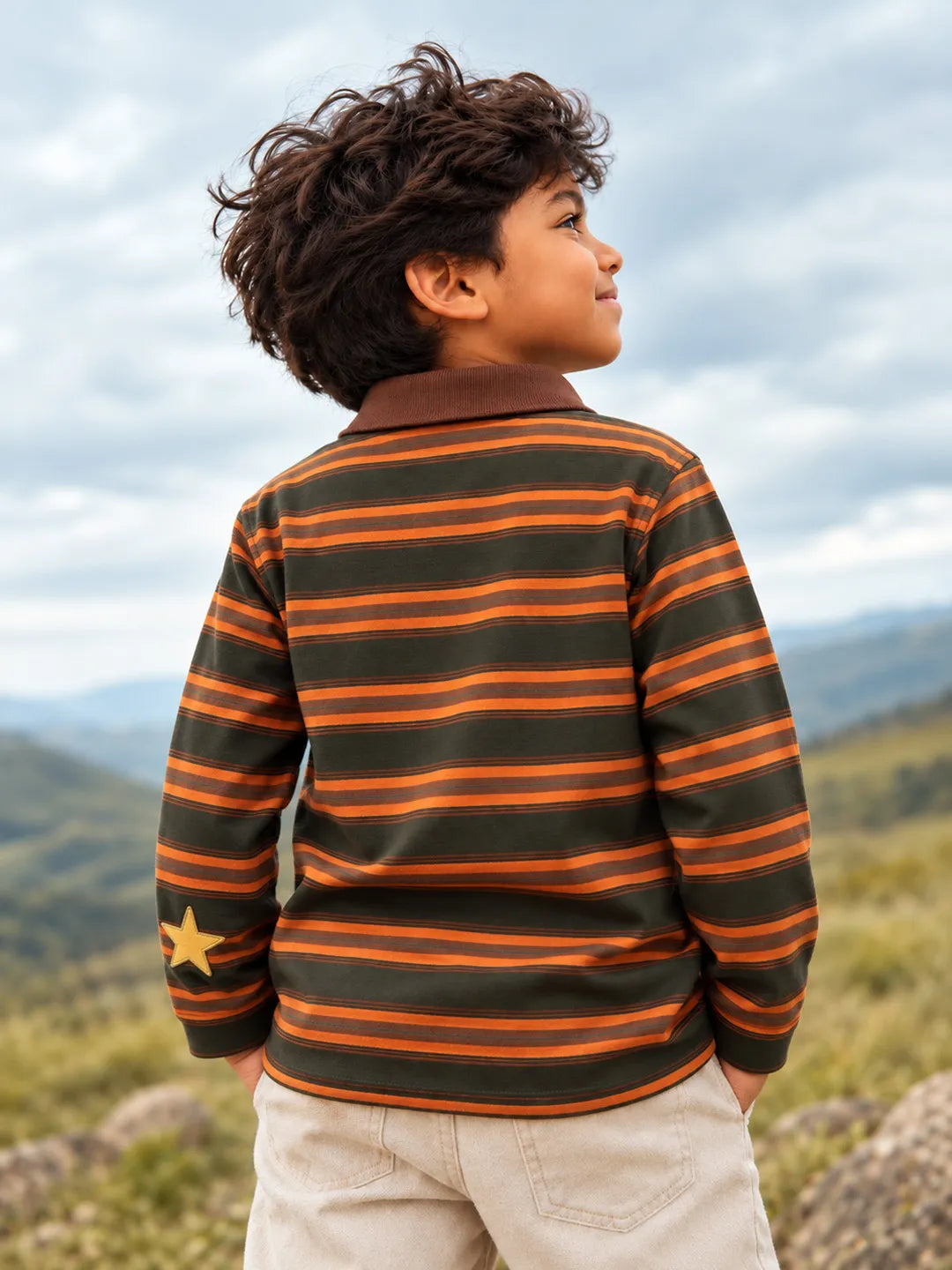 Striped Cotton Full Sleeves Polo