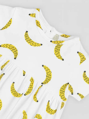 Happy Banana Cotton A-Line Dress