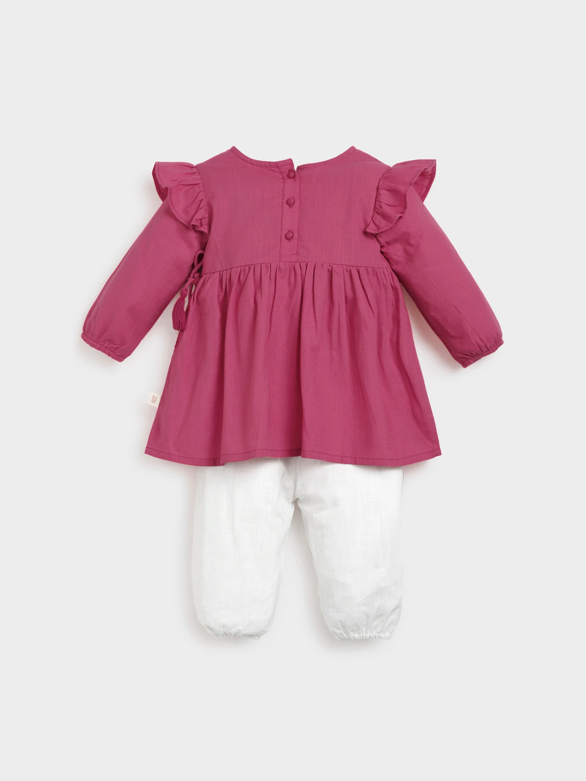 Pink Angrakha Top Pant Set