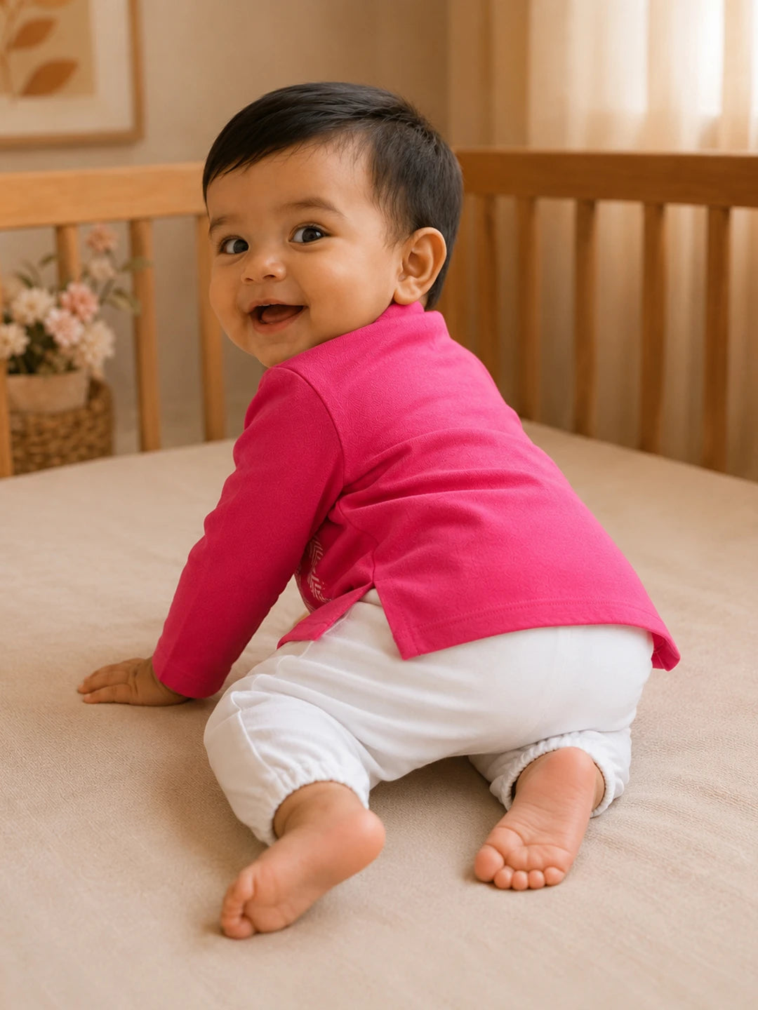 Embroidered Pink Kurta Set