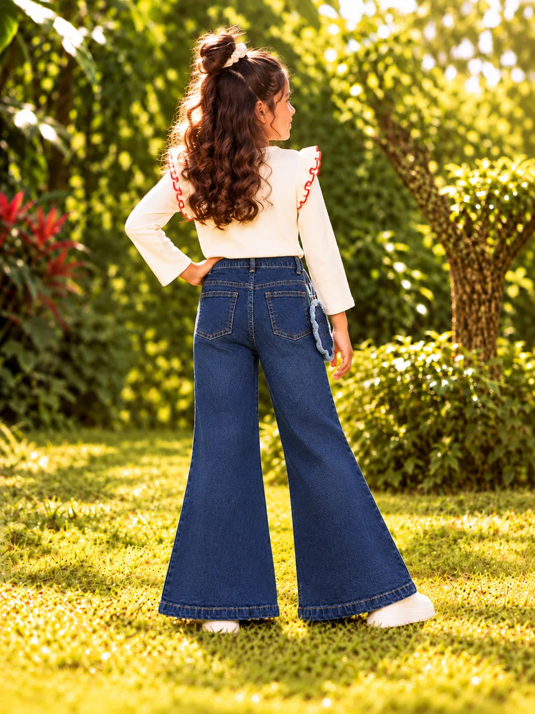 Wide Leg Denim with Fanny Bag