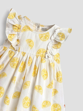 Lemon Slice Printed Jacquard Dress