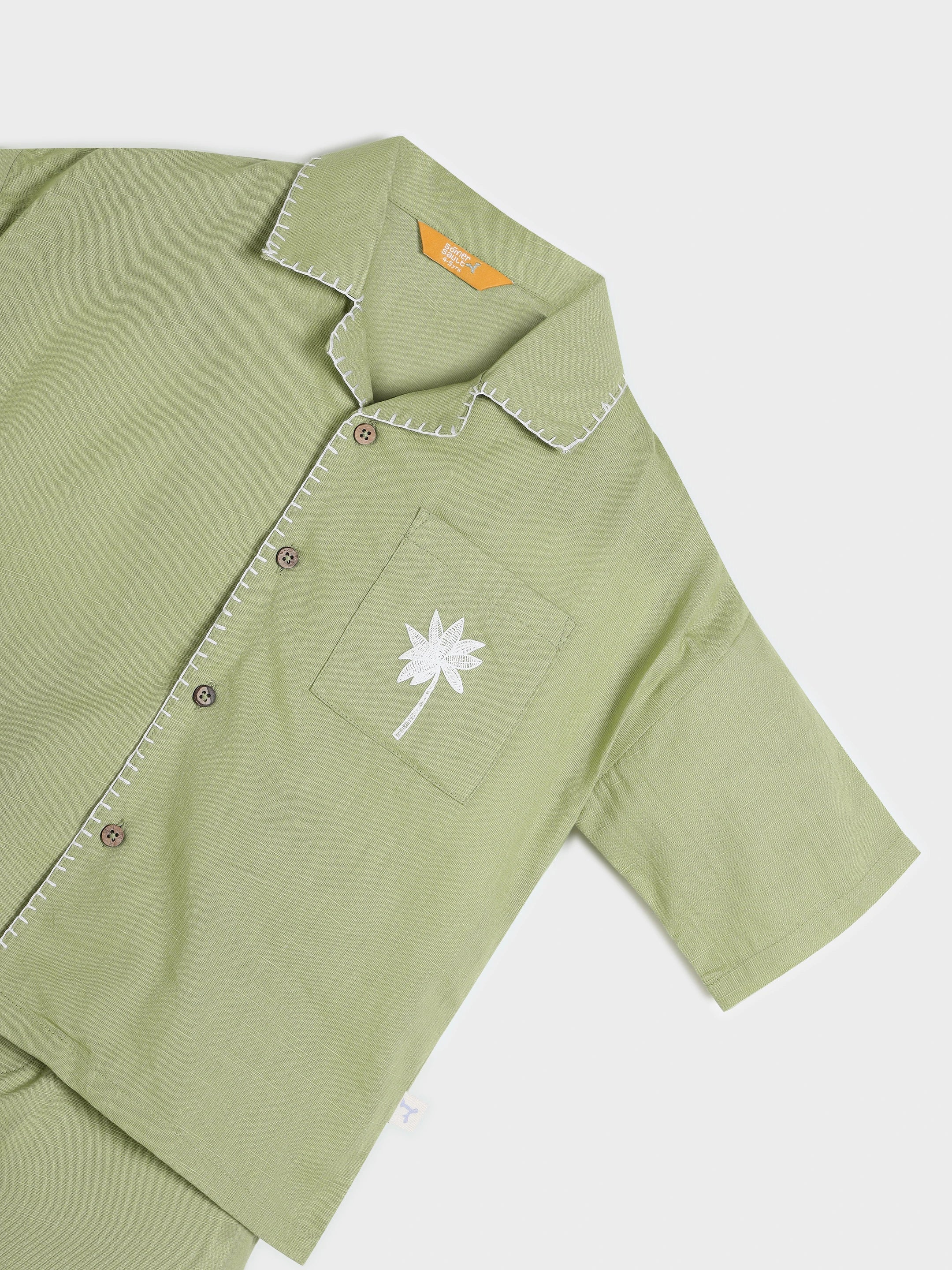 Solid Shirt & Shorts Set