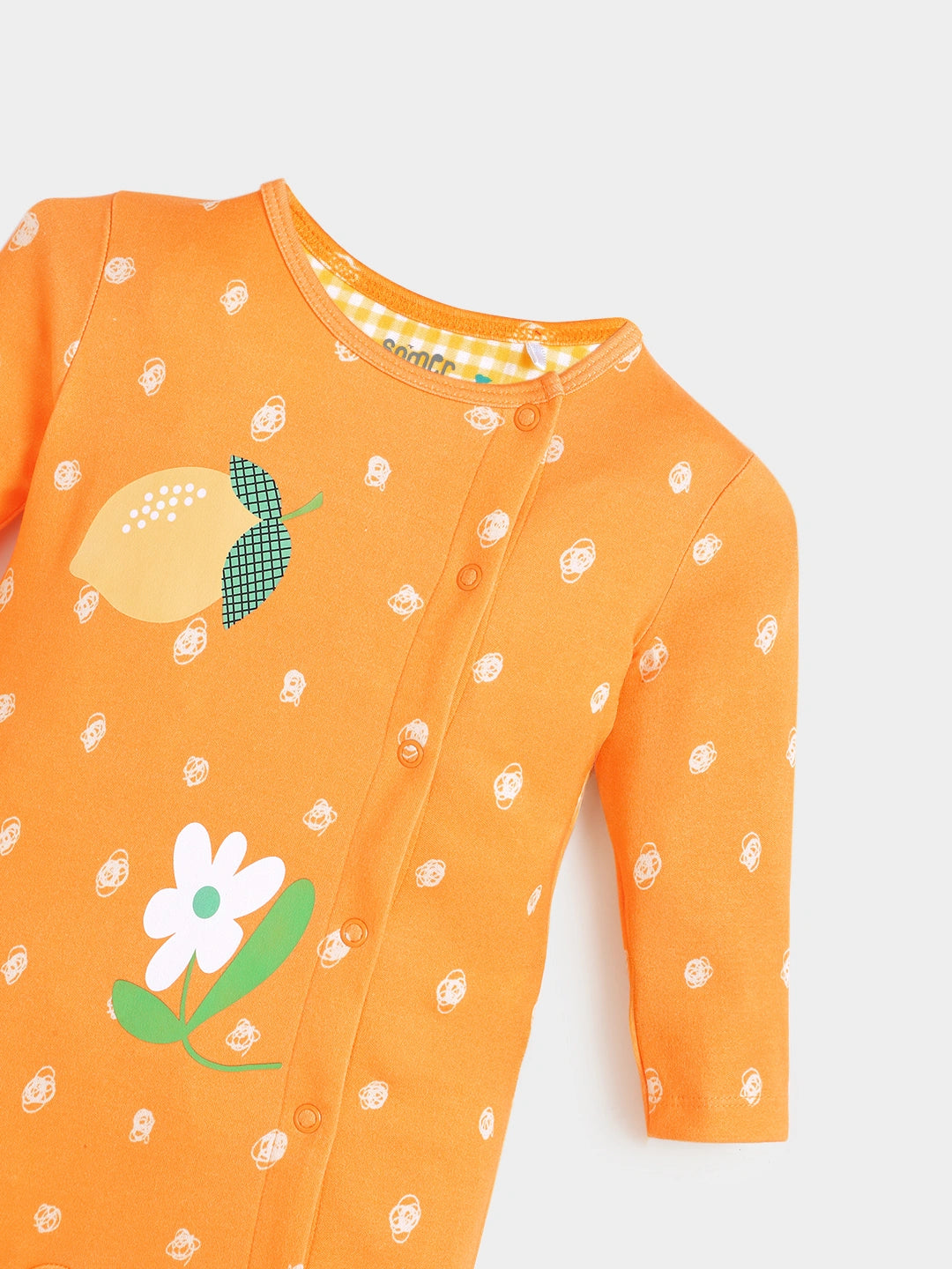 Zesty Orange Printed Sleepsuit
