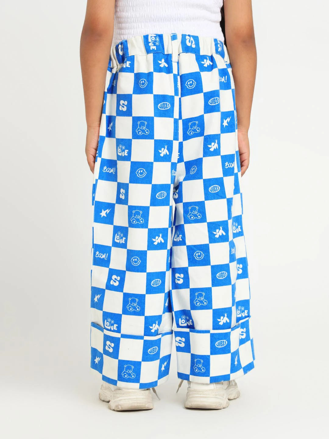Checkered Cotton Twill Pants