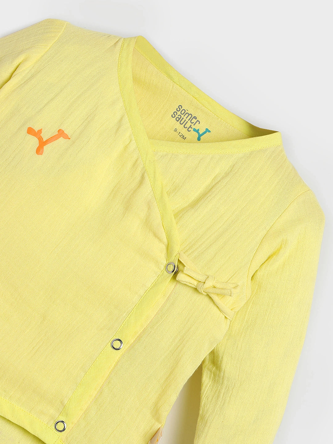 Yellow Wrap Around Cotton Jhabla Set