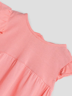Flower Caterpillar Embroidered Cotton Romper